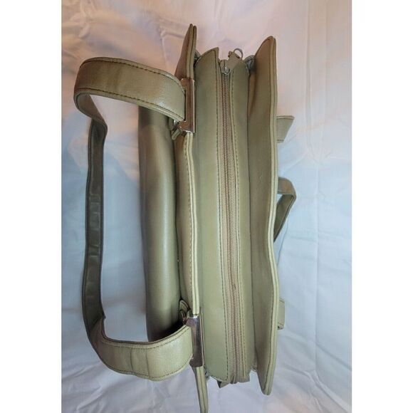 Koltov Collections Beige Organized Handbag Faux Leather Double Handles - Picture 3 of 7